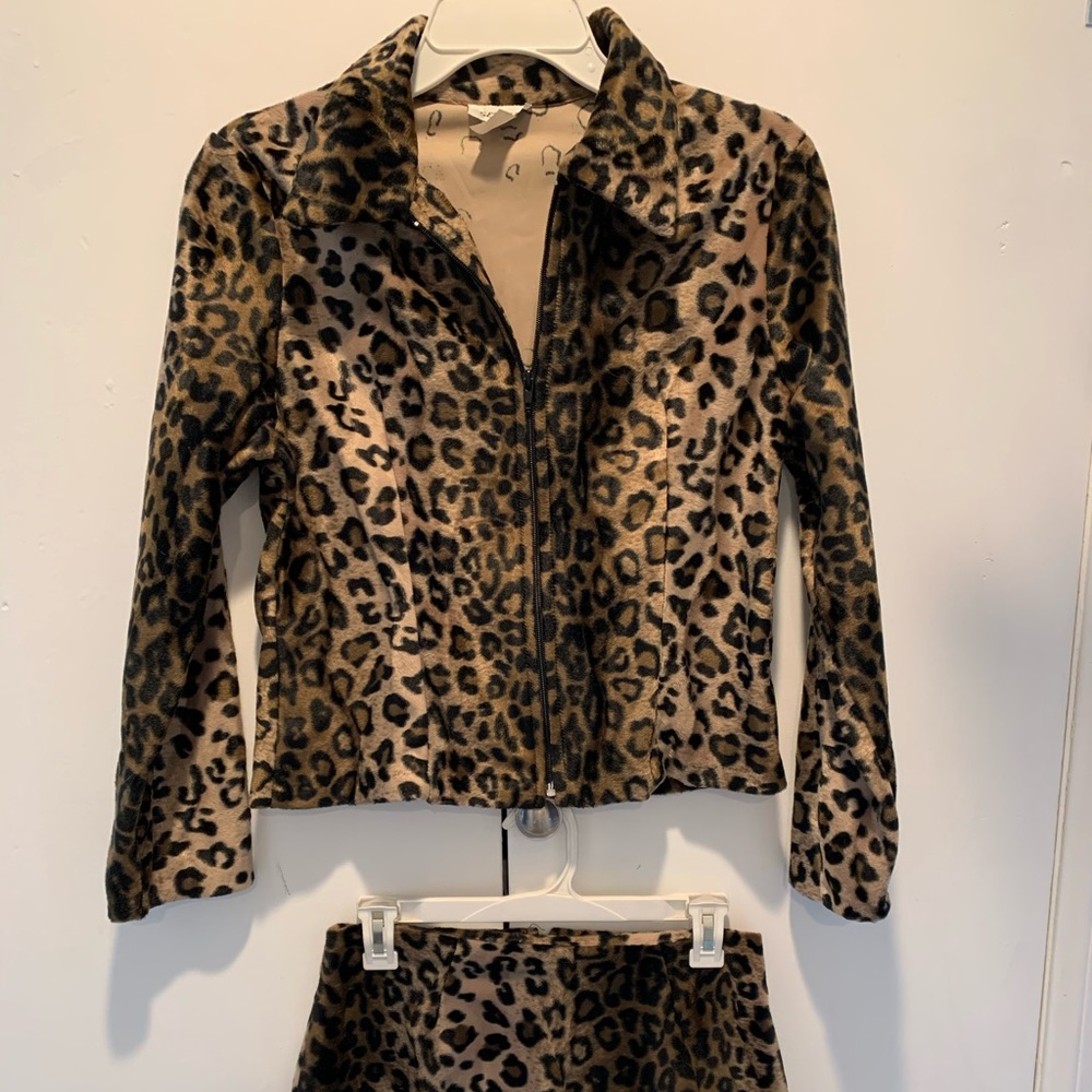 Leopard Skirt with Matching Jacket